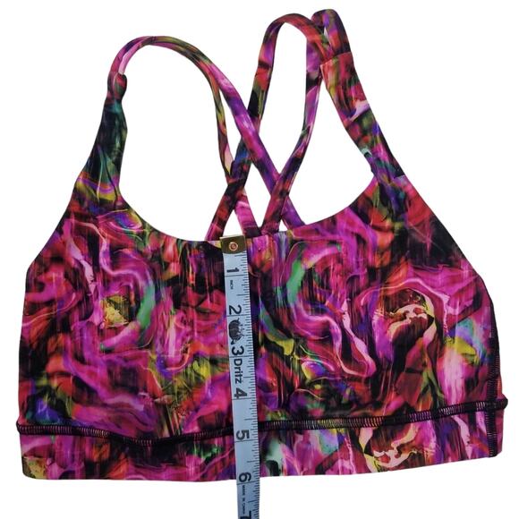 Lululemon Sports Bra Women's Size 4 Energy Bra Multicolor Abstract Criss Cross - Picture 8 of 9